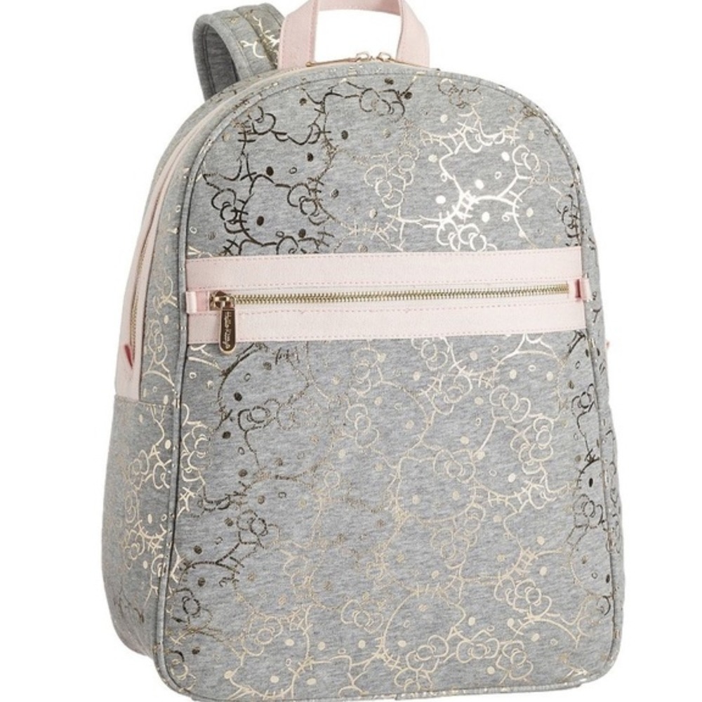 POTTERY BARN Teen HELLO KITTY Backpack Gray Rose Gold Pink